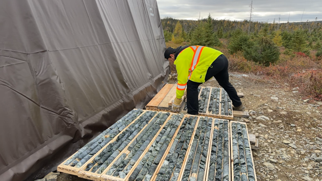 Phase 1 drill core being prepared for shipment from the temporary project core-logging tent.