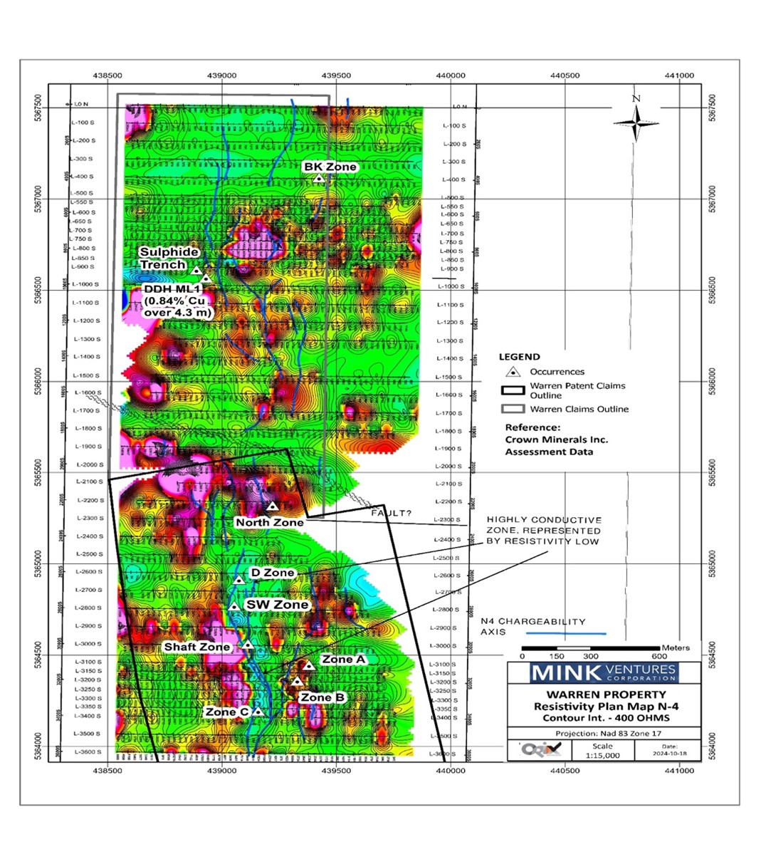 WARREN PROPERTY IP RESISTIVITY MAP